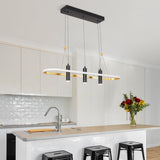 Modern Black & Gold 4-Light Pendant Lamp with Adjustable Design