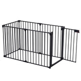 150″ Adjustable 6-Panel Metal Safety Gate – Foldable Freestanding Play Yard & Safety Fence