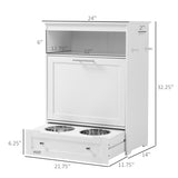 Pet Feeder Station with Lockers – Concealed Feeding Station with Storage & Stainless Steel Bowls for Dogs & Cats