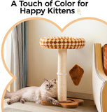 Mewoo Cat Scratching Post with Bed – Small Cat Tower with Sisal Scratcher, Removable Perch & Ball Track Toys