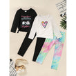 Kids Grandma & Granddaughter Matching Outfit – Letter & Heart Print Long Sleeve Top + Pants Set, 2-Piece Comfy Loungewear