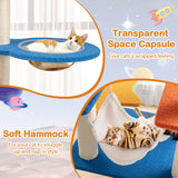 49" Tall Cat Tree Tower with UFO Space Capsule Top Perch & Sisal Scratching Posts – Multi-Level Indoor Cat Furniture