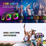 High-Power Bluetooth Party Speaker with Dual Microphones