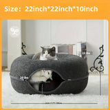 Peekaboo Cat Cave for Indoor Cats, Cat Donut Cat Tunnel Bed, Scratch Resistant Cat Toys for Medium Large Cats - PulinGO