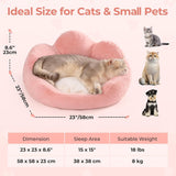 Mewoofun Fluffy Cat Couch Bed – 23" Round Washable Sofa with Non-Slip Bottom for Indoor Cats & Small Dogs