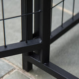 Heavy-Duty Dog Playpen with Lockable Door & Waterproof Canopy – Black, 10-Panel 83"×48"×46.75"