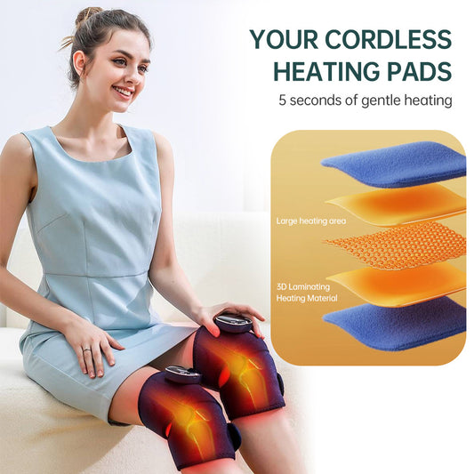 Trending Smart Knee Massager with Heat 🔥 & 3 Vibration Modes – Type-C Fast Charging Pain Relief for Joint Care