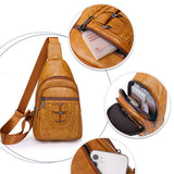 Men’s & Women’s Retro Leather Crossbody Chest Bag 🎒 – Vintage Style Sling Shoulder Bag