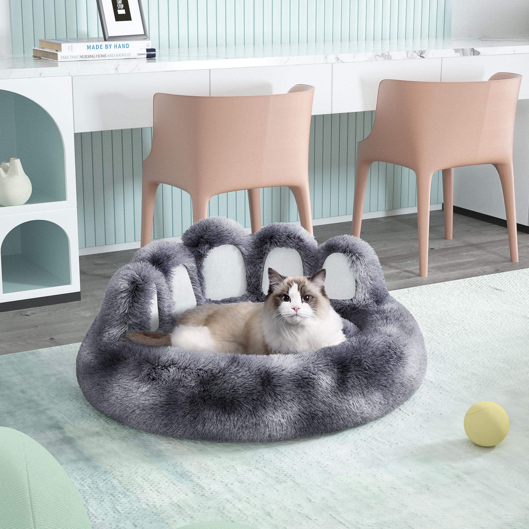 Cute Dog Bear Paw Shape Bed – Cozy Plush Pet Bed for Small & Medium Dogs & Indoor Cats, Soft & Warm Furniture Style Design
