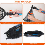 Foldable Fishing Landing Net - Collapsible Aluminum Pole with Fish-Safe Coated Nylon Mesh