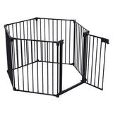 150″ Adjustable Safety Gate with 6 Panels – Steel Barrier for Stairs, Pets & Restricted Areas