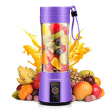 Portable Blender Cup,Electric USB Juicer Blender,Mini Blender Portable Blender For Shakes and Smoothies, juice,380ml, Six Blades Great for Mixing，Pink，Black，Purple - PulinGO