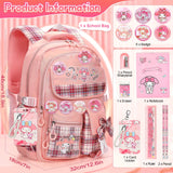 My Melody Cartoon Shoulder Bag & Student School Bag Set – Includes Card Holder, 6 Badges & Stationery, Ultra-Light Travel Gear