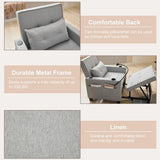 3-in-1 Convertible Sleeper Chair Bed with USB Ports - Pull-Out Futon Armchair (Grey)