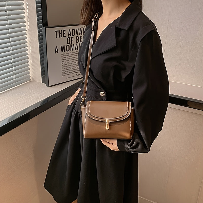 PU Leather Women’s Shoulder Bag 👜 Large Capacity Small Square Crossbody – Fashion & Commuter Tote