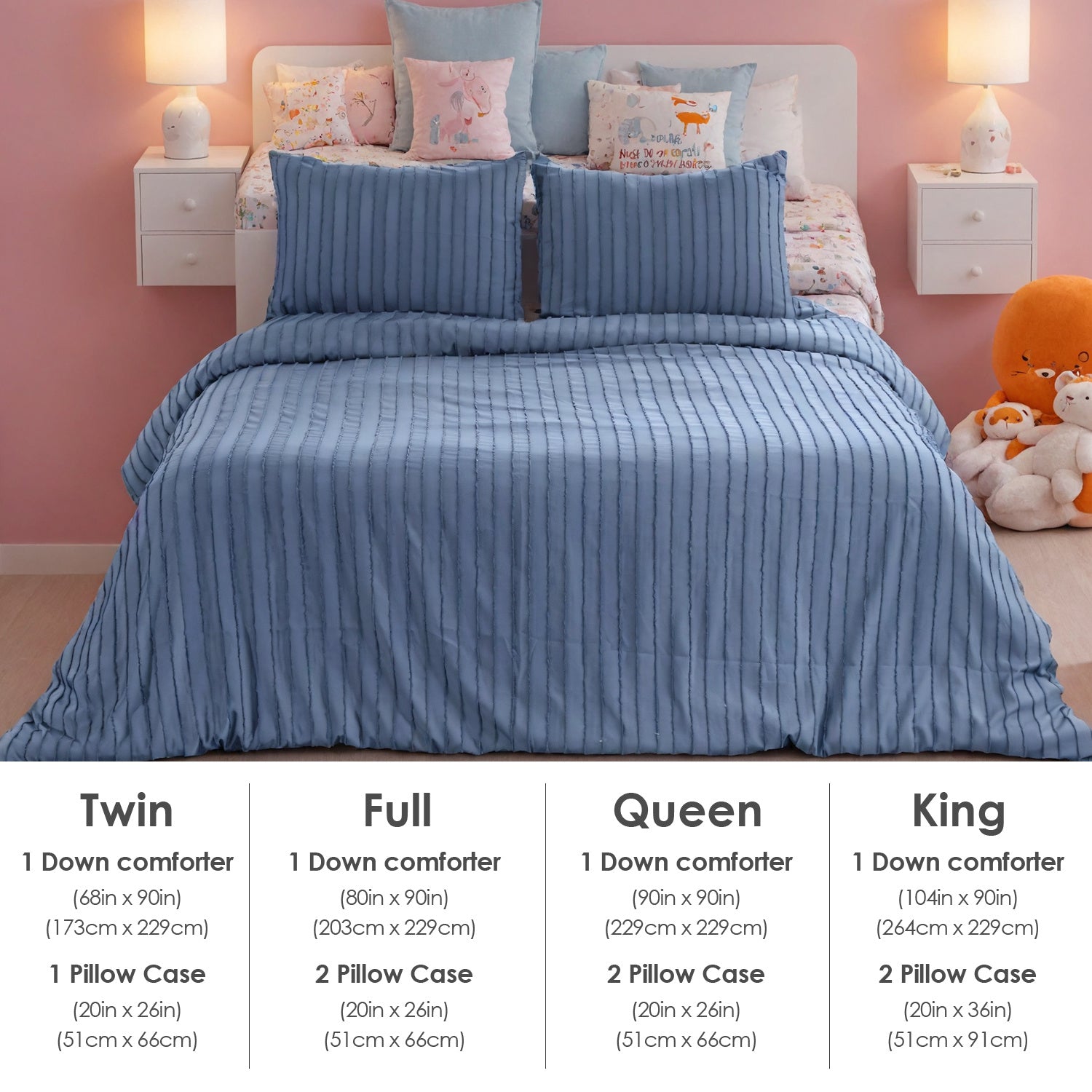 Polyester Microfiber Quilt Cover & Pillowcase Set – Soft, Durable Bedding with Two Size Options (229 × 229 cm · 263 × 229 cm)