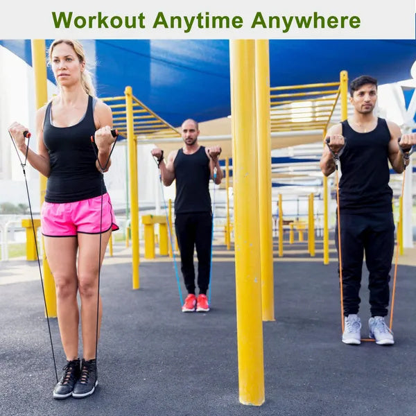 11pcs Resistance Bands Set – Fitness Workout Tubes with Handles, Door Anchor & Carry Bag for Home & Gym Training (10–100 lbs)