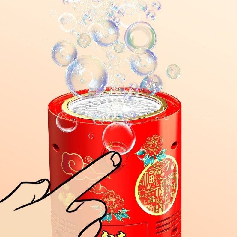 Fireworks Bubble Machine – 80 ml Bubble Solution, Automatic Portable Bubble Maker with Lights, Music & Closeable Design, Ideal for Kids’ Parties and Outdoor Fun