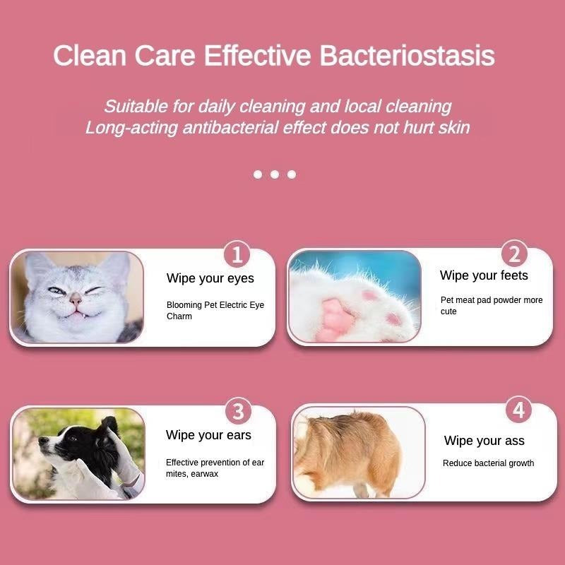 Dog & Cat Pet Wet Wipes – Plant-Based Unscented Grooming Wipes for Paws, Ears, Eyes & Butt Cleaning, Deodorizing & Daily Care