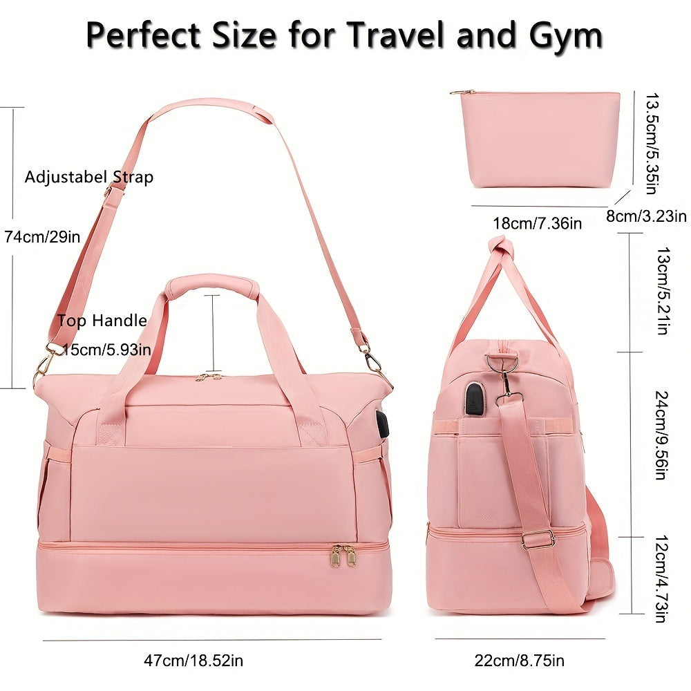 Women’s Travel Duffel Bag 🎒 Sports Gym & Yoga Tote – Weekender Overnight Carryall Bag