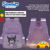 Sanrio Kuromi Multi™ Bag Set – Shoulder Bag & Backpack with Plush Pendant, 6 Badges & Stationery Set – Ultra-Light Travel Essentials