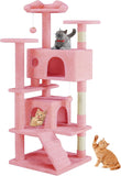 54" Cat Tree Tower – Multi-Level Activity Center with Sisal Scratching Posts, Plush Toys, Ladder & Resting Platforms