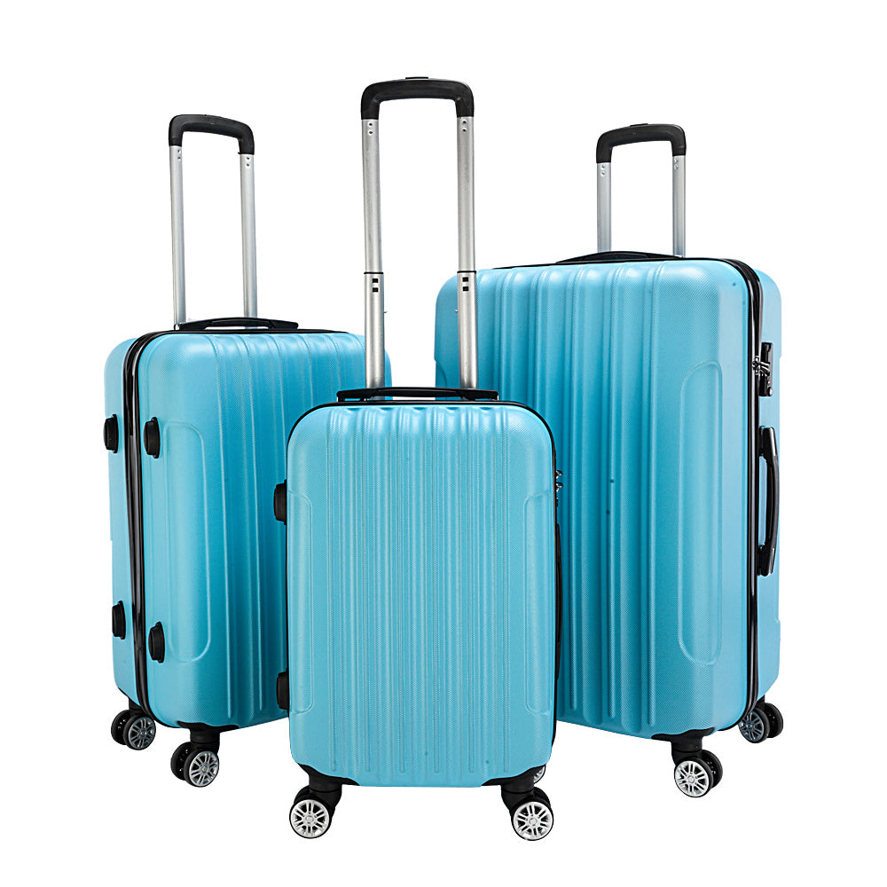 Trunk 3-in-1 Blue Expandable Hard Shell Luggage Set with Spinner Wheels & TSA Lock