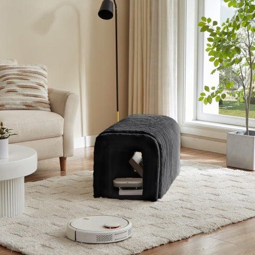 Ottoman Storage Bench – Cozy Corduroy Pet Hideaway for Cats, Dual-Purpose Living Room & Bedroom Furniture