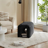 Ottoman Storage Bench – Cozy Corduroy Pet Hideaway for Cats, Dual-Purpose Living Room & Bedroom Furniture