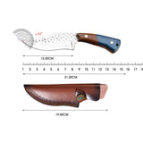 Colored Wood Blue Fire Handle Knife – Compact Kitchen Blade with Striking Blue-Fire Wood Handle