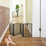 Arc Wooden Pet Gate – Freestanding & Folding Dog Safety Barrier for Doorways, Stairs & Indoor Spaces