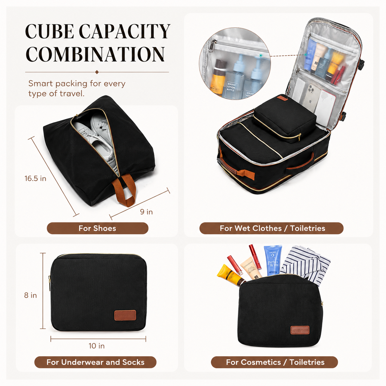 40L Premium Carry-On Travel Backpack with Packing Cubes – TSA-Friendly 17" Laptop Backpack