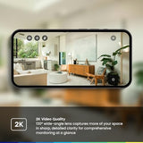 2K Smart Indoor Security Camera with Night Vision, Motion Detection & 2-Way Audio – 130° Wide Angle Home Monitoring Camera