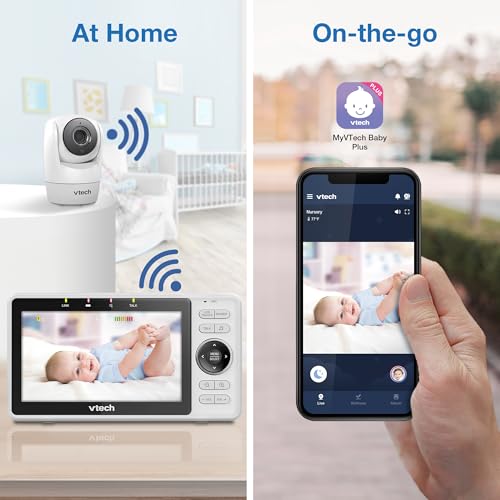 VTech VM901HD Smart WiFi Baby Monitor with 5" HD Parent Unit, 1080p Camera, Night Vision & Remote Pan Tilt Zoom