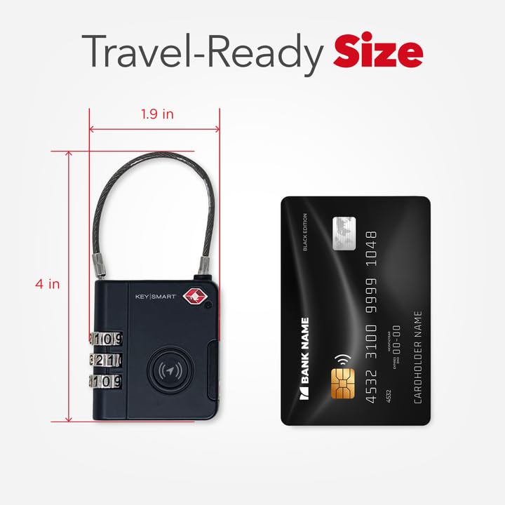Smart TSA Luggage Lock with Apple Find My Tracking, GPS Locator Travel Padlock with Replaceable Battery