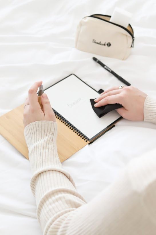 Bambook Classic Reusable Smart Notebook with Pen – Sustainable Digital Scan & Wipe Journal (Black)