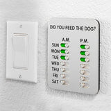 Pet Feeding Reminder Tracker with Visual Slider Indicator – Wall Mountable Dog & Cat Feeding Schedule Monitor (Silver Edition)