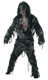Kids Living Dead Zombie Costume – Black & Gray Hooded Outfit with Mask and Chest Armor