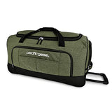 Pacific Gear Rolling Duffel Bag with Wheels, Large Capacity Travel Bag with Telescoping Handle (Green)