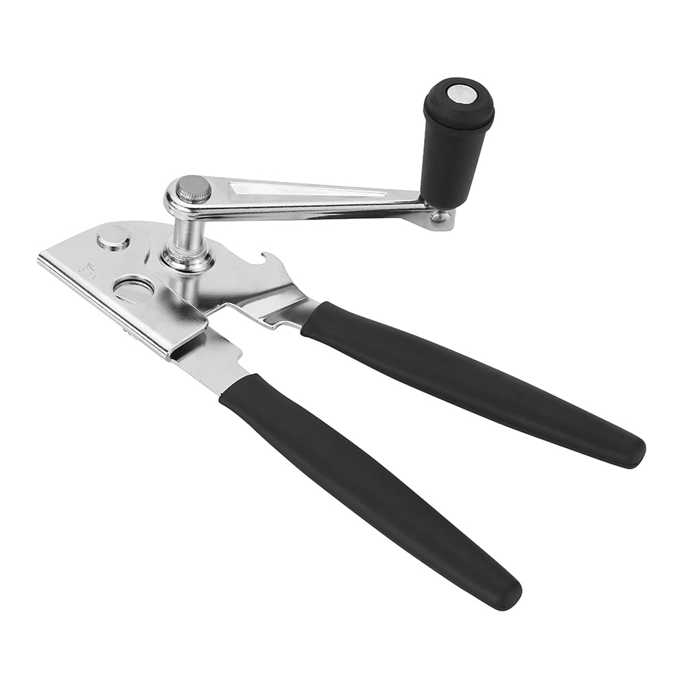 Heavy-Duty Manual Can Opener with Ergonomic Soft Handles & Easy-Turn Crank