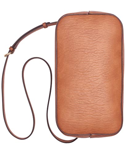 Calvin Klein Gabrianna Bucket Shoulder Bag – Vegan Leather Convertible Crossbody Purse (Caramel)