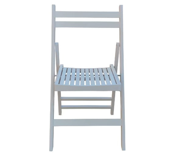 Furniture Slatted Wood Folding Special Event Chairs – Set of 4, Solid Wood, White Finish, Foldable & Versatile