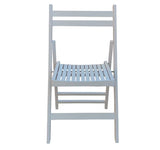 Furniture Slatted Wood Folding Special Event Chairs – Set of 4, Solid Wood, White Finish, Foldable & Versatile