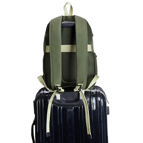 Travelon Voyage Anti-Theft Daypack – Ultra-Light Secure Travel Backpack with RFID Protection & Locking Compartments (Olive)