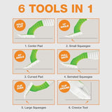 FurDozer X6 Pet Hair Remover Tool with 6-in-1 Design, Reusable Rubber Fur Cleaner for Carpets, Car Interiors, Furniture, and Upholstery