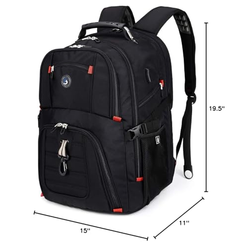 Extra Large 50L Travel Laptop Backpack – Airline-Approved Carry-On with USB Charging & Lock (17″)