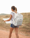LOVEVOOK 40L Airline-Approved Carry-On Travel Backpack with Packing Cubes & Wet Pocket – Gray Pink