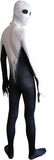 Kids Shadow Demon Halloween Costume – Unisex Black & White Ghost Bodysuit with Hood for Boys & Girls