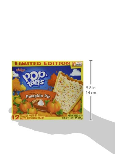 Kellogg’s Pop-Tarts Pumpkin Pie – Limited Edition Toaster Pastries (3 Boxes, 12 Pastries Each)