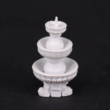 Miniature Micro Landscape Fountain Ornament – Plastic Dollhouse & Bonsai Decoration (White)